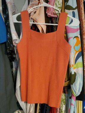 Ann Taylor Ribbed Square-Neck Tank Top